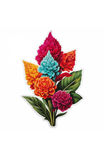 INOVATIX Set de 8 piese, Autocolant Buchet de flori Crestă de cocoș, INOVATIX...