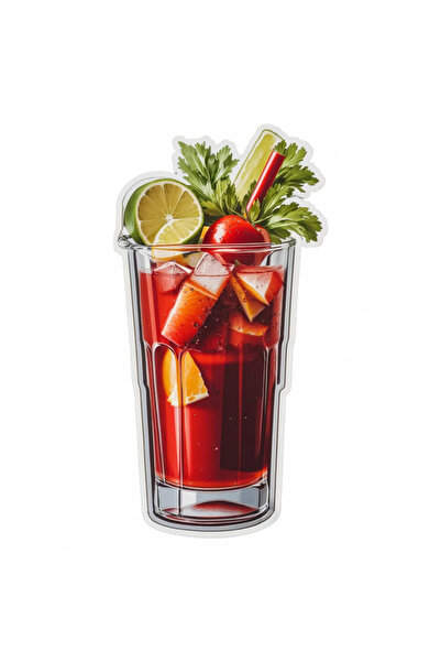 INOVATIX Set de 8 piese, Autocolant Cocktail Bloody Mary, INOVATIX®. 6 cm