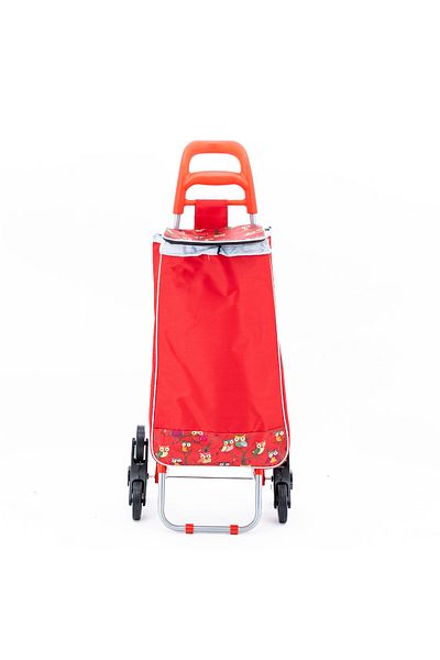 Master Owls Shopping Cart, 3 Wheels, 38 L, Red