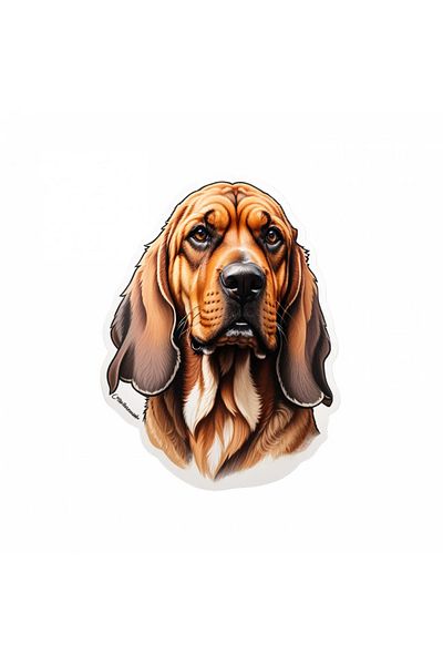 INOVATIX Set de 8 piese, autocolant câine Bloodhound, INOVATIX®. 6 cm