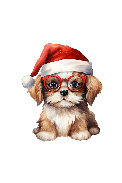 INOVATIX Set de 8 bucăți, concentrat de autocolante cu câini de Crăciun, INOV...