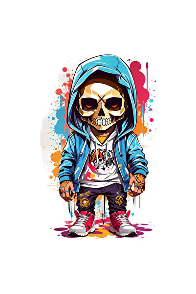 INOVATIX Σετ 8 τεμαχίων, Αυτοκόλλητο Αγόρι με νεκροκεφαλή, INOVATIX®. 6 εκ.