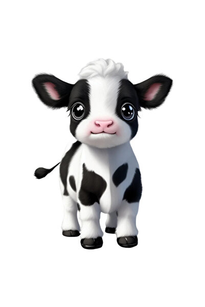 INOVATIX Set de 8 bucăți, autocolant drăguț cu vacă, INOVATIX®. 6 cm