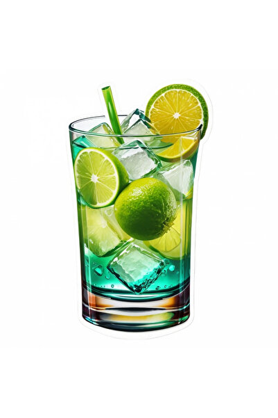 INOVATIX Set de 8 autocolante cocktail Caipirinha cu lămâie, INOVATIX®. 6 cm