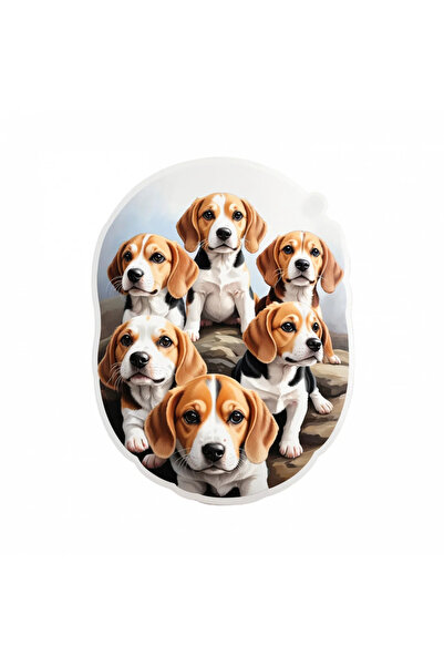 INOVATIX Set de 8 autocolante pentru câini Beagle, INOVATIX®. 6 cm