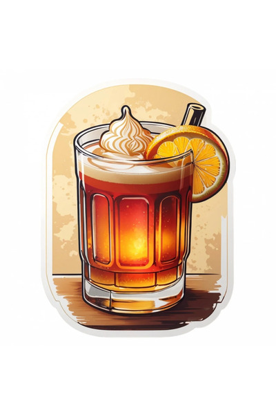 INOVATIX Set de 8 piese, Sticker cocktail cu rom și frișcă, INOVATIX®. 6 cm