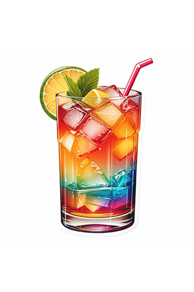 INOVATIX Set de 8, Autocolant cocktail Mai Tai cu mentă înghețată și lămâie, ...