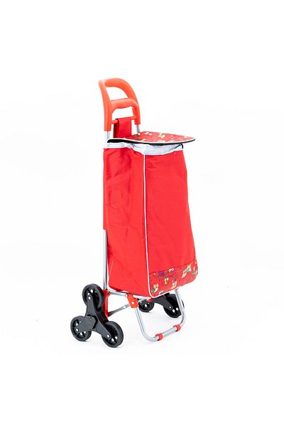Master Owls Shopping Cart, 3 Wheels, 38 L, Red