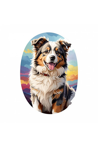 INOVATIX Set de 8 bucăți, autocolant câine ciobănesc australian, INOVATIX®. 6 cm