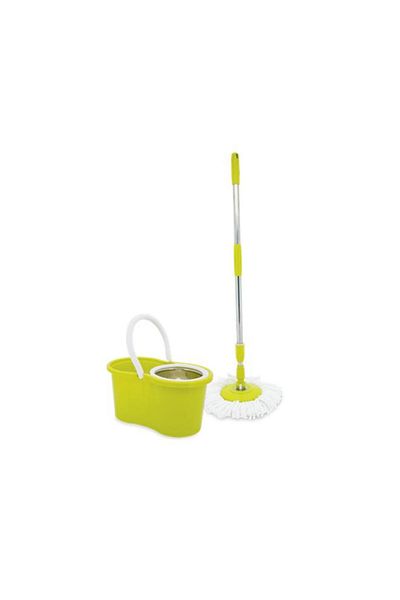 Generic HONEY BEE Two Driver 360 Degree Spin Long Handle Dual Section Bucket Mop