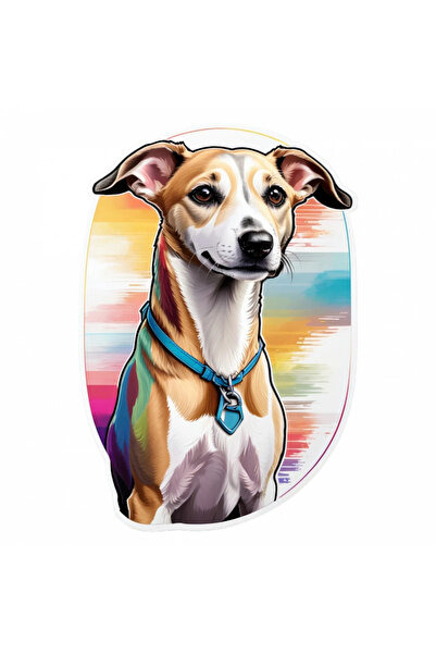 INOVATIX Set de 8 piese, autocolant câine Whippet, INOVATIX®. 6 cm