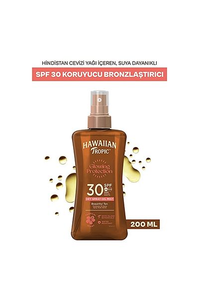 Hawaiian Tropic Sunscreen & Bronzing Oil Glowing Protection Dry Spray Oil Mist Spf30 200 Ml.