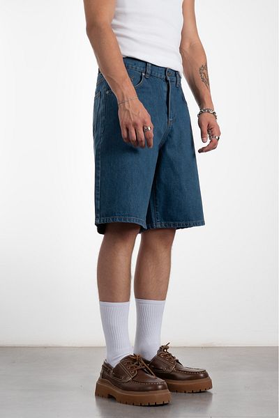 UKHWD SUPPLY Dark Blue Baggy Denim Urban Jort Men's Shorts Uk1450Mvk