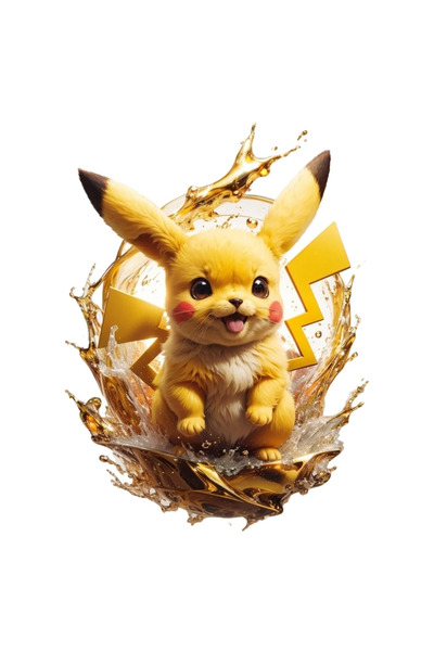 INOVATIX Set de 8 piese, autocolant Pokemon Pikachu fericit, INOVATIX®. 6 cm