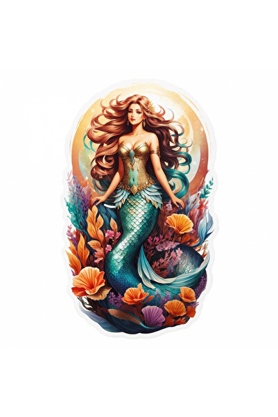 INOVATIX Set de 8 autocolante, sirenă cu anemone de mare, INOVATIX®. 6 cm