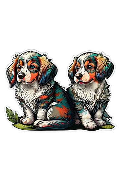 INOVATIX Set of 8 pieces, English Setter Dog Sticker, INOVATIX®. 6 cm