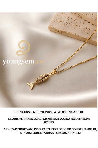youngsem Balık Model Kolye | Balık Burç | Çelik Kadın Kolye