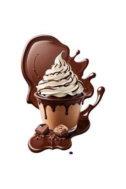 INOVATIX Set de 8, Autocolant cafea cu frișcă și ciocolată, INOVATIX®. 6 cm