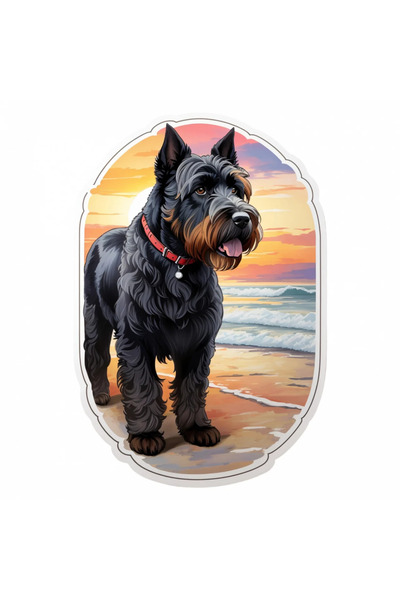 INOVATIX Set de 8 piese, autocolant Schnauzer uriaș, cu zgardă, INOVATIX®. 6 cm