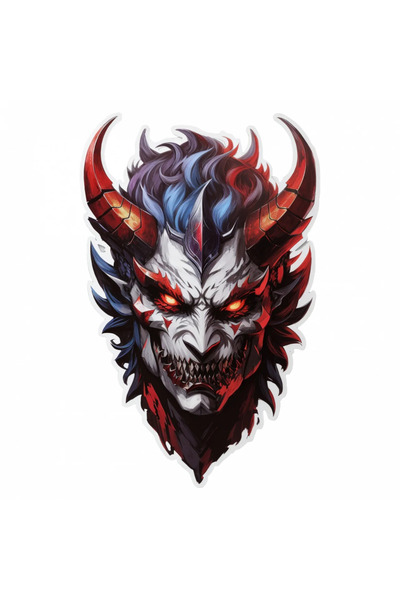 INOVATIX Set de 8 piese, autocolant cap demon Azazel, INOVATIX®. 6 cm