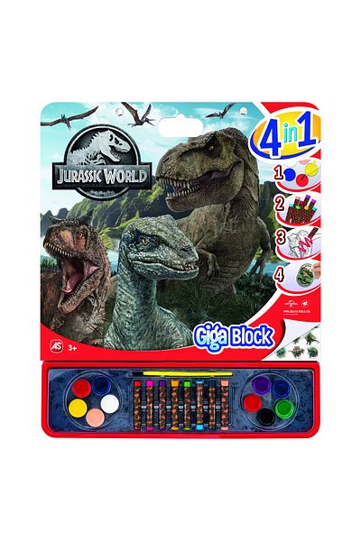 JURASSIC WORLD GIGA BLOCK 4 IN 1 DRAWING SET