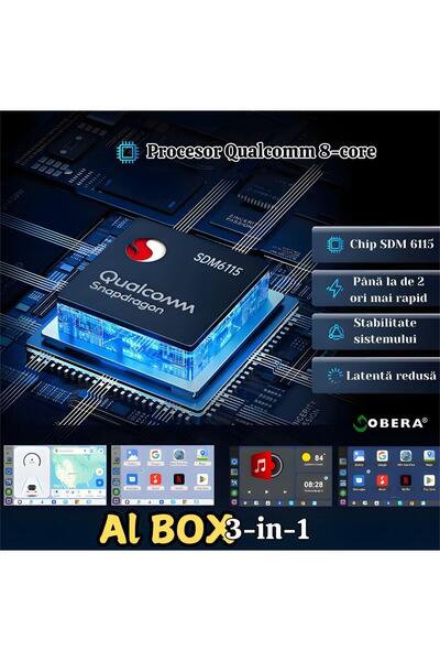 goBERA Wireless CarPlay Adapter, Android Auto, AI Box Android 13, Octa-Core, 4GB RAM+64GB, 4G, YouTube, Netflix