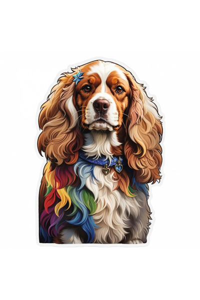 INOVATIX Set de 8 piese, autocolant câine Cocker spaniel, INOVATIX®. 6 cm