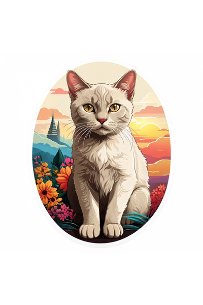 INOVATIX Σετ 8 τεμαχίων, αυτοκόλλητο γάτας Βιρμανίας, INOVATIX®. 6 εκ.