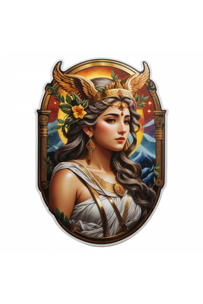 INOVATIX Set de 8 piese, autocolant bust zeiță greacă Artemis, INOVATIX®. 6 cm