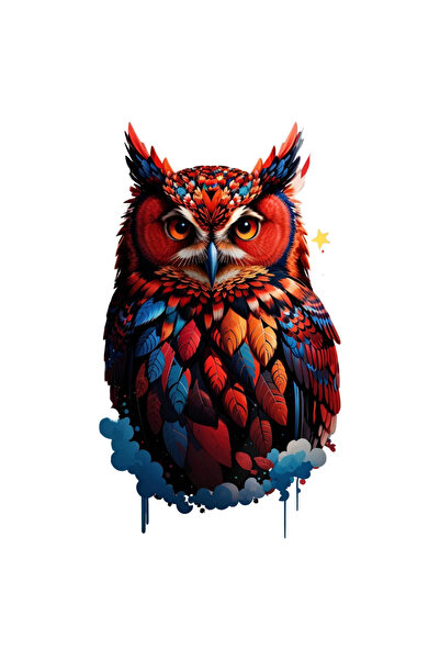 INOVATIX Set de 8 piese, autocolant Bufniță stufoasă, INOVATIX®. 6 cm