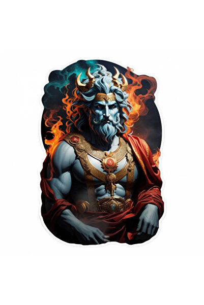 INOVATIX Set de 8 piese, autocolant zeul grec Hades cu coarne, INOVATIX®. 6 cm