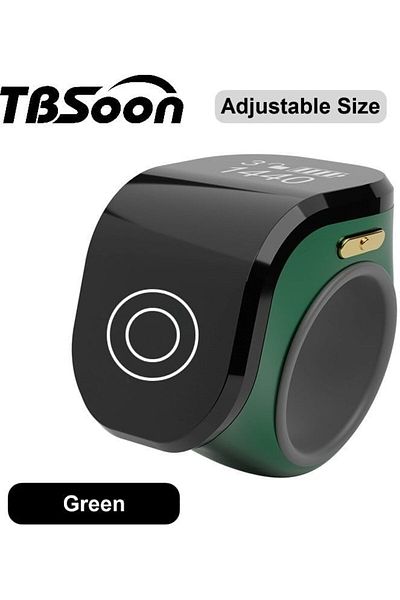 NEXIFY Large Screen Prayer Smart Ring - Tasbih With OLED Display, Battery, Counting Feature - Fashionable D