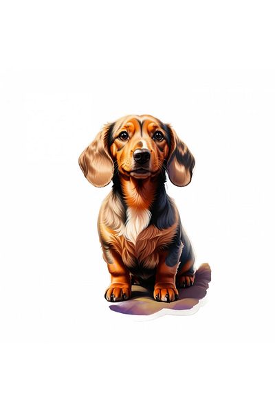 INOVATIX Set de 8 piese, autocolant câine Dachshund, INOVATIX®. 6 cm