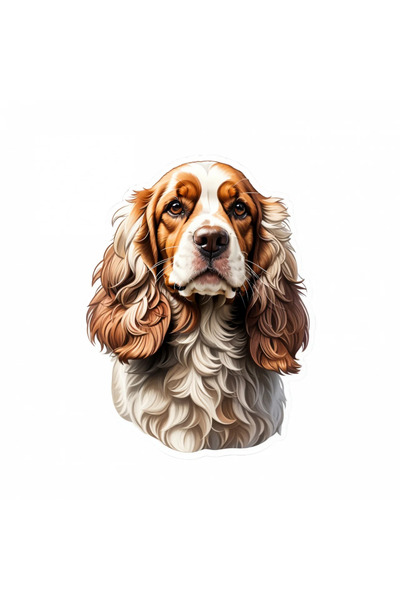 INOVATIX Set de 8 bucăți, autocolant cu bustul câinelui Cocker Spaniel, INOVATIX®. 6 cm