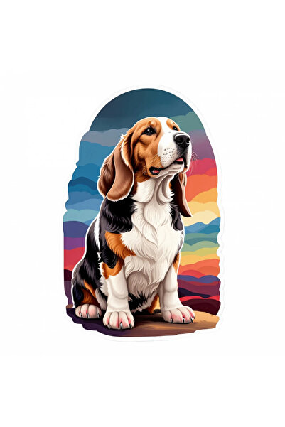 INOVATIX Set of 8 pieces, Bassett Dog Sticker, INOVATIX®. 6 cm