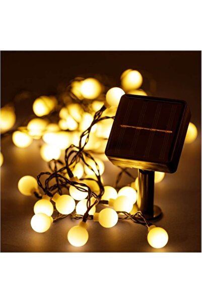 OEM Garland with 60 Solar LED Bulbs, White with Light Sensor, 6.5 m