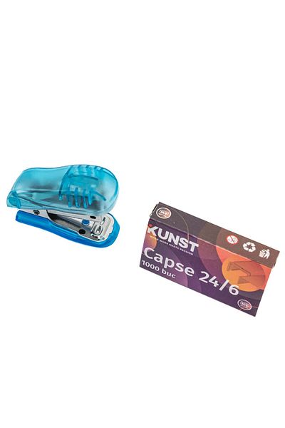 Kunst stapler set, with staples 24/6, 26/6, blue