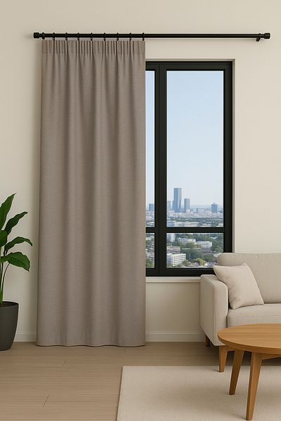 Premier Home Linen Background Curtain 140X270 Beige