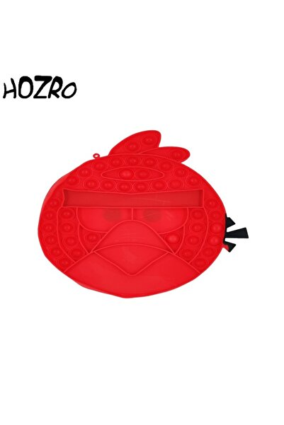 HOZRO Sensory Toy, Anti-Stress Pop It Now and Flip It, Push Bubble, Angry Birds Model, Red