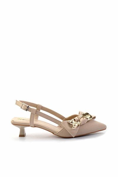 Bambi Matte Beige Women's Classic Heeled Shoes K 01726600438