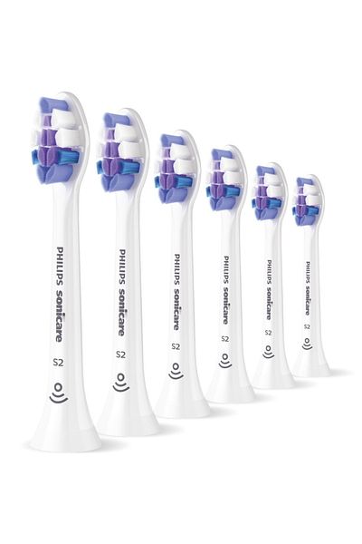 Philips Sonicare Sensitive HX6056/87 refills, 6-pack brush heads, Standard, click-on, White