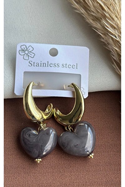 NFS BUTİK Colorful Heart 316L Stainless-Tarnish Steel Earrings