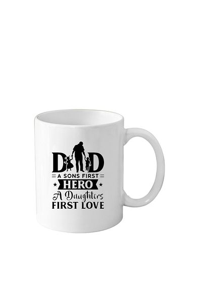 OEM Cana din ceramica haioasa, pentru tata cu 2 copii, Super Dad, Hero, 330 ml, alba
