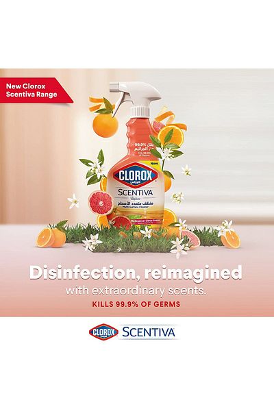 Clorox Multi-Surface Cleaner Scentiva Madagascar Citrus Grove Bleach Free 2 x 500 ml
