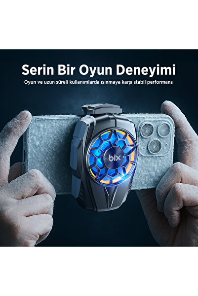 Bix BXCP03G Ultra Sessiz ve Güçlü Telefon Soğutucu Fan Kablolu Kullanım 4.5-7 inç Cihazlarla Uyumlu
