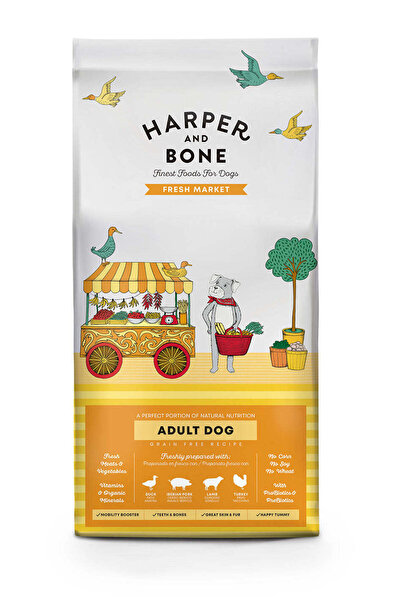 Harper & Bone طعام الكلاب البالغة متوسط/كبير طازج من السوق 2 كجم