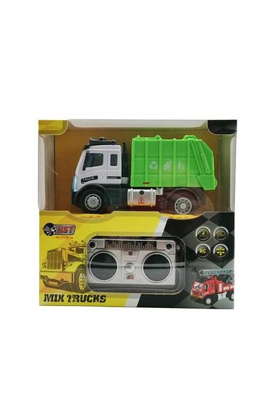 Generic HST 4-Way Drive Garbage Truck with Remote Control for Kids Green and White 6158-H7