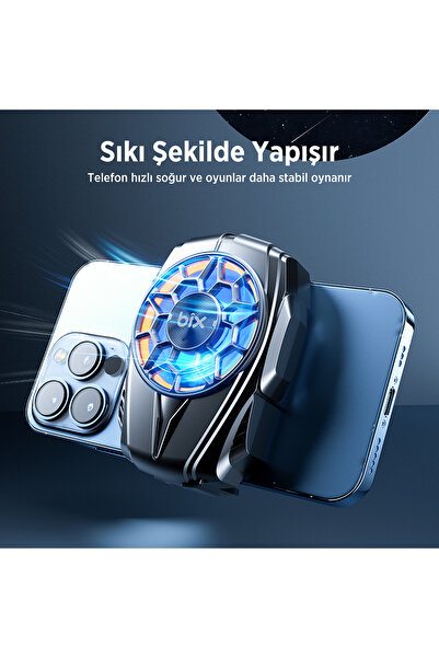 Bix BXCP03G Ultra Sessiz ve Güçlü Telefon Soğutucu Fan Kablolu Kullanım 4.5-7 inç Cihazlarla Uyumlu