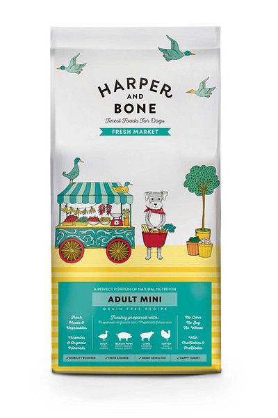 Harper & Bone طعام الكلاب البالغة ميني فريش ماركت 2 كجم