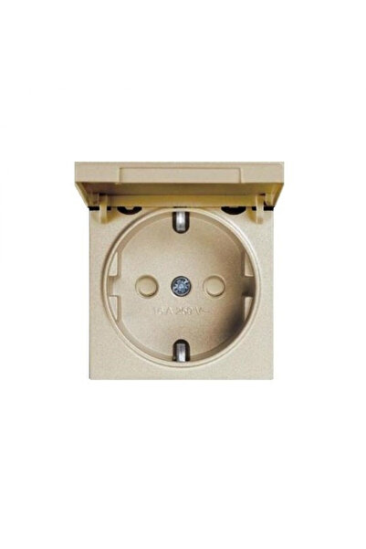 VİKO Novella Key Covered Grounded Socket (Çoc.Kor) - Cover Bronze
